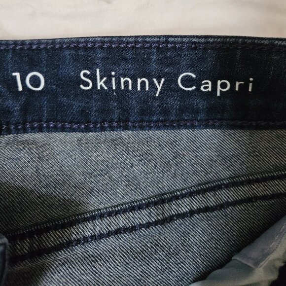Lauren Conrad Skinny Capri Jeans Size 10 Denim Dark Blue - Picture 4 of 8